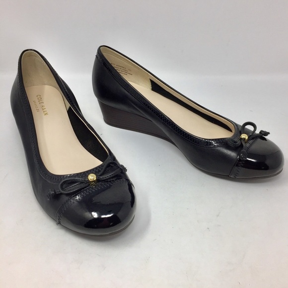 Cole Haan Shoes - Cole Haan Genuine Leather Cap-Toe Wedge Heels 7